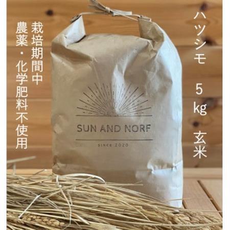 [令和7年産]初霜(源種) 玄米5kg (栽培期間中農薬・化学肥料不使用)