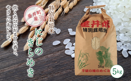 ≪令和7年産≫[特別栽培米]垂井町産 にじのきらめき(精米) 5kg|お米 白米 ご飯 ライス 産地直送 ギフト 贈答用 プレゼント 岐阜県産