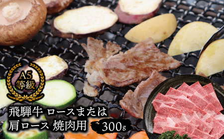 A5等級 飛騨牛 ロース又は肩ロース 焼き肉用 約300g