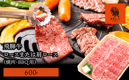 [飛騨牛]ロースまたは肩ロース600g (焼肉・BBQ用) 2025/9/19〜