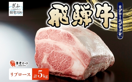 飛騨牛 リブロース ブロック 5kg 塊肉 和牛 黒毛和牛 牛肉 肉 ステーキ ローストビーフ 厚切りステーキ 焼肉 大容量 国産 国産牛 グルメ ギフト お取り寄せ 贈り物 送料無料 冷凍 養老ミート 岐阜県 揖斐川町