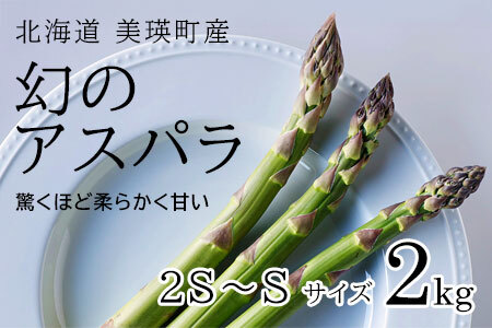 [令和7年産!]美瑛町幻のアスパラ 本山農場のラスノーブル(グリーンアスパラ)2S〜Sサイズ 2kg アスパラガス 