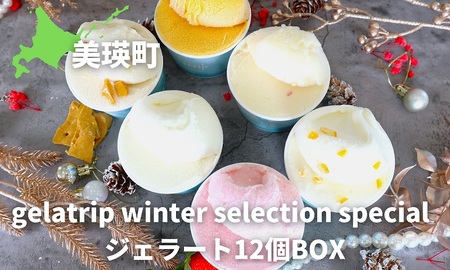 びえい牧場の牛乳を使用!gelatrip winter selection special ジェラート12個BOX[019-42]