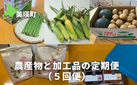 野菜定期便≪令和7年産予約受付!≫農産物と加工品の定期便(5回便)| 野菜定期便 北海道 野菜定期便 美瑛町 野菜定期便 産地直送 野菜定期便 送料無料 野菜定期便[079-03]