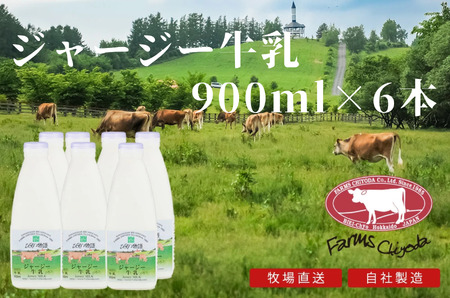 ジャージー牛乳 900ml×6本 ファームズ千代田 |ジャージー牛乳 北海道 ジャージー牛乳 美瑛町ジャージー牛乳 お取り寄せ ジャージー牛乳 牧場 ジャージー牛乳 [019-46]