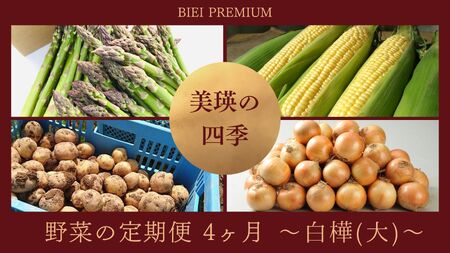 [令和7年産予約受付!]≪令和7年産予約受付!≫〜美瑛の四季〜 野菜の定期便[白樺(大)]4回便 