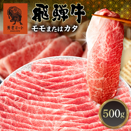 飛騨牛 モモ カタ 500g 赤身 すき焼き しゃぶしゃぶ 牛肉 和牛 肉 贅沢 ヘルシー カタ肉 岐阜県 坂祝町 養老ミート ギフト 御祝 内祝 2 人前 3 人前 お取り寄せ グルメ 鍋 F6M-399