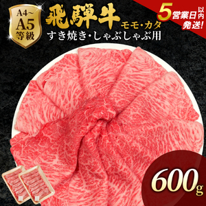 [5営業日以内発送]飛騨牛 もも・かた肉 600g(300g×2p) 赤身 すき焼き しゃぶしゃぶ 肉のひぐち