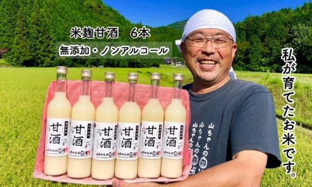 山ちゃんの米麹甘酒6本セット 飲む点滴 美容液 米麹 甘酒 無添加 ノンアルコール甘酒