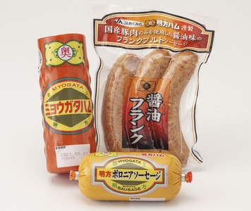 明方ハム 詰合せ Aセット 明方ハム ボロニアソーセージ 醤油フランク 特産品 加工品 農協