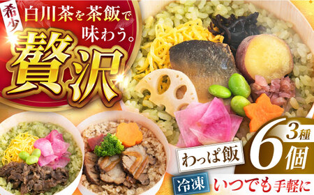 白川茶香る わっぱ飯 3種×2個 白川町 / 一力屋[AWAE006] 牛肉