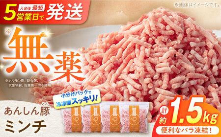 [バラ凍結] ミンチ 約 1.5kg (380g×4袋) 豚肉 肉 小分け 離乳食 冷凍 白川町 / 藤井ファーム[AWAF033]