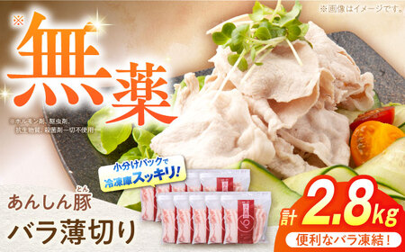 [バラ凍結]バラ薄切り 2.8kg 豚肉 小分け 薄切り バラ 白川町 / 藤井ファーム[AWAF039]