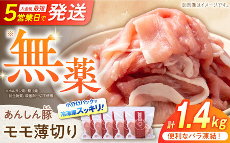 [バラ凍結]モモ薄切り 1.4kg 豚肉 小分け 薄切り モモ 冷凍 白川町 / 藤井ファーム[AWAF040]