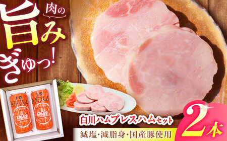 白川ハム プレスハム 2本セット 計760g / 豚肉 モモ肉 ハム セット 白川町 / 白川町農業開発[AWAH031]