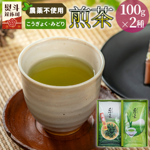 農薬不使用!煎茶 ギフト NO.33 (こうぎょく100g+みどり100g 計200g) 常磐園 日本茶 緑茶 煎茶 茶葉 お茶 美濃白川茶 農薬不使用栽培茶 春摘み 大容量 岐阜県 東白川村 一番茶 お取り寄せ 贈答用 プレゼント ギフトセット