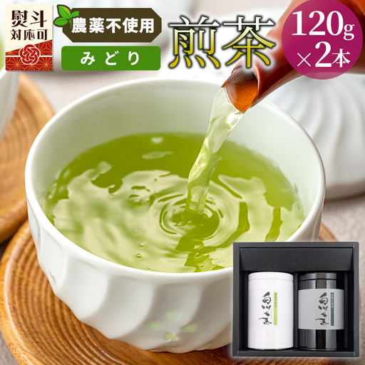 農薬不使用!煎茶 ギフト NO.16(みどり120g×2 計240g) 常磐園 みどり 日本茶 緑茶 茶葉 お茶 白川茶 春摘み 岐阜県 東白川村 お取り寄せ 贈答用 プレゼント 母の日 ギフト