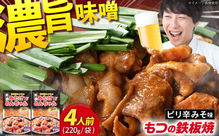 岐阜県産豚もつの鉄板焼「みたけとんちゃん」ピリ辛みそ味(4人前)/ モツ もつ 白もつ 白モツ ホルモン ほるもん 豚肉 豚ホルモン 鉄板焼き おつまみ / 御嵩町 / 藤よし [AVAA005]