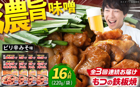 [3回定期便]「元祖みたけとんちゃん」ピリ辛みそ味 8袋(16人前)[AVAA076]藤よし ホルモン