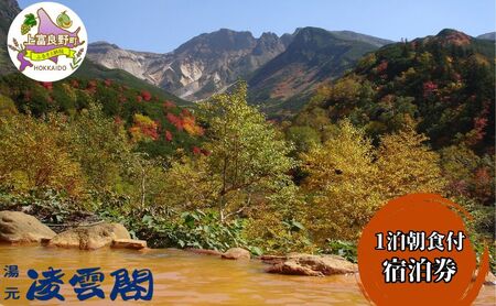 湯元凌雲閣 [ 1泊朝食付 ] 宿泊券 ホテル 旅館 旅行券 北海道 上富良野町 十勝岳
