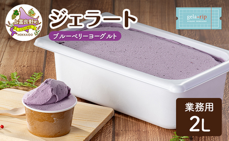 業務用 ジェラート 2L ブルーベリーヨーグルト 大容量 アイス デザート スイーツ ミルク 牛乳 北海道 上富良野町