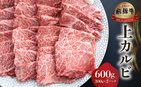 白川郷 飛騨牛 上カルビ 焼肉用 600g ( 300g ×2) 牛肉 国産 焼き肉 霜降り A4等級以上 A4 A5 等級 高山米穀 岐阜県 白川村 贅沢 冷凍 30000円 [S567] 年内配送 年内お届け