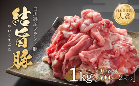 結旨豚 切落とし 500g×2パック 計1kg 冷凍真空パック | 肉 お肉 豚肉 国産 切り落とし 切落し 薄切り 訳あり 白川郷 岐阜県 白川村 ブランド豚 人気 おすすめ ギフト 飛騨高山ミート 9000円 [MS010]