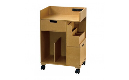 [静岡製作所]パソコン作業ワゴン(小) ナチュラル[沖縄・離島不可]