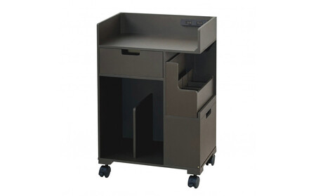 [静岡製作所]パソコン作業ワゴン(小) ダークブラウン[沖縄・離島不可]