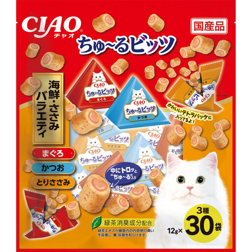 いなば CIAO猫ちゅ〜るビッツ 海鮮・ささみバラエティ240本(12gx30袋x8袋入)(ケース)