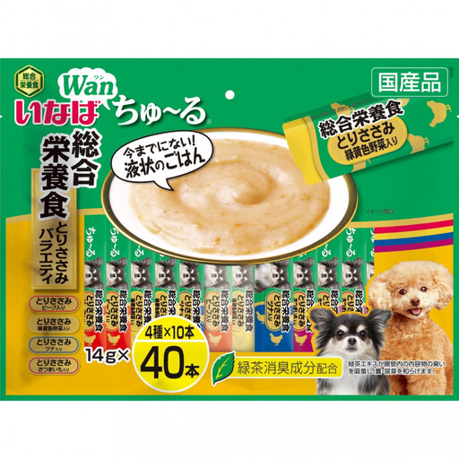 いなば 犬ちゅ〜る 総合栄養食 とりささみバラエティ320本(14gx40本x8袋入)(ケース)