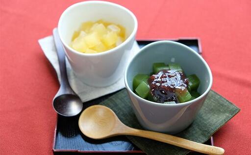 西伊豆天草100％ところてんデザート　抹茶あんみつ・蜜柑ところてん6個セット | 静岡市 西伊豆 天草 ところてん デザート 抹茶 あんみつ 蜜柑 和菓子 低カロリー ヘルシー スイーツ 夏 日本食 海藻和え 伝統食