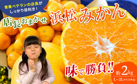 [訳あり]店長おまかせ浜松みかん 約2kg サイズL〜2L ミカン 蜜柑 フルーツ みかん ミカン 三ヶ日 みかん 蜜柑 糖度 静岡 浜松市