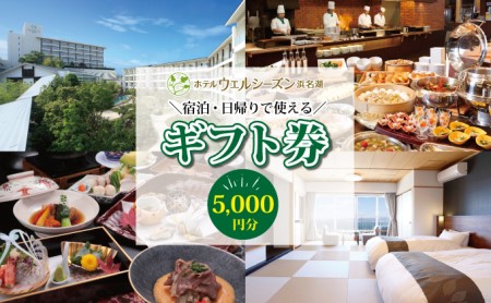 ホテルウェルシーズン浜名湖 宿泊・食事券(5,000円分)姉妹館ホテルコンコルド浜松も利用可能