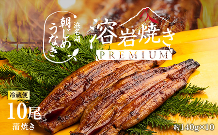 【浜名湖産】朝じめ うなぎ 溶岩焼き 蒲焼き 10尾（約140g×10尾） 土用の丑の日 丑の日 熟練 職人 国産 天然溶岩 手焼き 鰻専門店 焼きたて 美味しい 冷蔵便 極上 ふわとろ 食感 