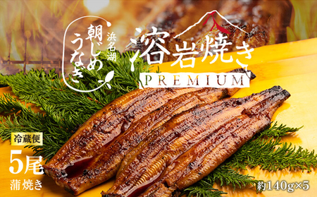 【浜名湖産】朝じめ うなぎ 溶岩焼き 蒲焼き 5尾（約140g×5尾） 土用の丑の日 丑の日 熟練 職人 国産 天然溶岩 手焼き 鰻専門店 焼きたて 美味しい 冷蔵便 極上 ふわとろ 食感 