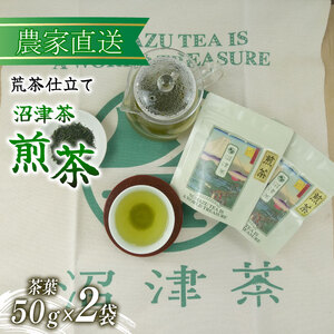 煎茶 50g 2袋 合計100g 普通 緑茶 2024年産 農家直送 お茶 茶葉 静岡 沼津