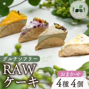 RAW ケーキ 4個 グルテンフリー 洋菓子 スイーツ お菓子 おやつ 詰め合わせ 贈答品 ギフト プレゼント