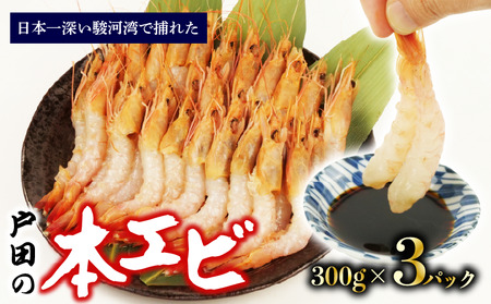 本エビ 3パック 900g 産地直送 しずおか食セレクション認定品 静岡県 沼津 戸田