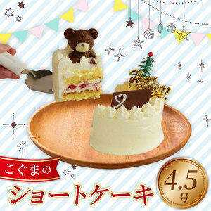 [冷凍 ケーキ]こぐまちゃん ショートケーキ 4.5号 クリスマス 誕生日 お祝い プレゼント くるくる ケｰキ ケｰキ