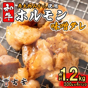 和牛 ミックス ホルモン 味噌ダレ 1.2kg 300g 4パック 焼肉 小分け BBQ バｰベキュｰ ホルモン ホルモン ホルモン ホルモン