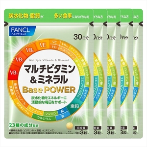 マルチビタミン＆ミネラル Base POWER(5袋) 【 栄養機能食品 サプリ サプリメント ビタミンカルシウム 鉄 マグネシウム 亜鉛 コエンザイムq10 ビタミンサプリ 静岡県 三島市 ファンケル】