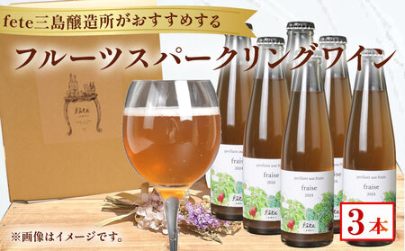 フルーツスパークリングワイン fete三島醸造所おまかせ 計3本 フルーツ ワイン 酒 贈答 おすすめ 父の日 母の日 お祝い ギフト プレゼント パーティー 湧水 富士山 三島市 静岡県