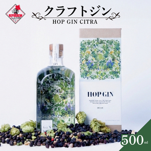 ジン HOP GIN CITRA 500ml 1本 クラフトジン 酒 お酒 スピリッツ 蒸留酒 国産 カクテル アルコール JIN ソーダ割り GIN アルコール ロック ソーダ ジントニック ボタニカル ギフト プレゼント お祝い 日用品 消耗品 晩酌 REPUBREW リパブリュー 静岡県 三島市