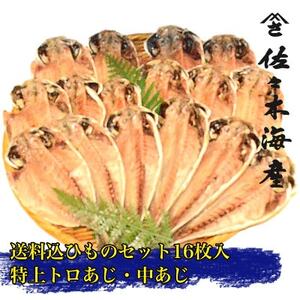 干物セット[初島C]特トロあじ・中あじ各8枚 伊豆・伊東の干物詰め合わせ[配送不可地域:離島]