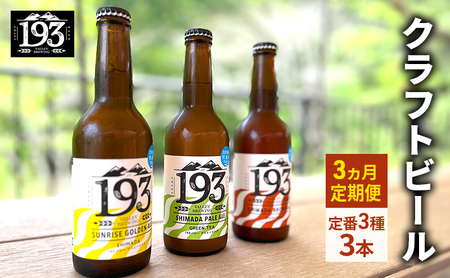 193 クラフトビール 定番 3本 定期便 セット (シズオカゴールデンエール/緑茶ペールエール/ほうじ茶ブラウンエール) クラフトビール 地ビール お酒 ビール イクミバレーブリューイング
