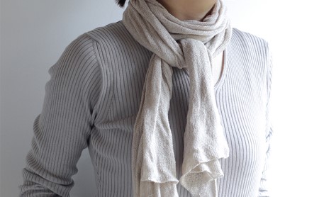 AND WOOL【手編み機で編んだ サマーニットストール】 ファッション 小物 レディース 夏 お出かけ 