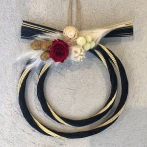 年中飾れる小さなお正月しめ縄風飾り_花・観葉植物 造花・プリザーブドフラワー 花 _