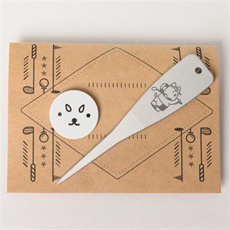 しっぺいデザイン入り ゴルフマーカーCセット[マーカー/グリーンフォーク]