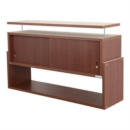 耐震上置き じしん作くん 幅106cm×奥行29cmタイプ(ブラウン) 106-29B_棚 たな 収納 耐震 防災 転倒防止 家具 地震 じしん 地震対策 固定 上置き 天井つっぱり 隙間 バネ付き 引き戸扉 日本製 家具 インテリア ブラウン_